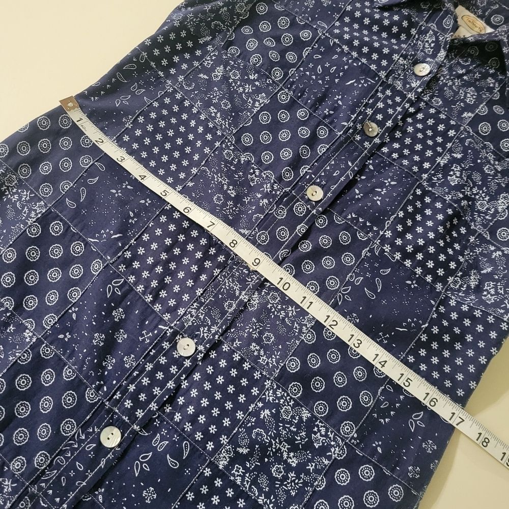 Talbots Denim Patchwork Sleeveless Button-Down Sh… - image 5